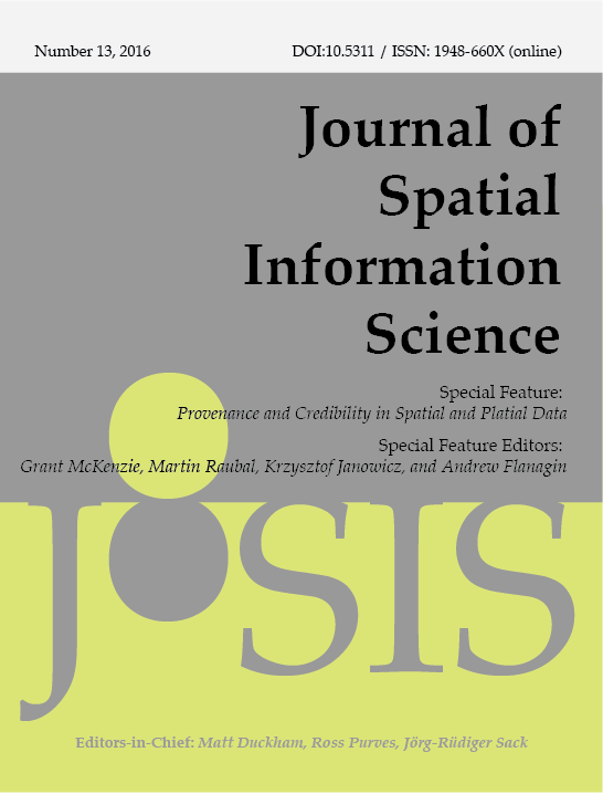 					View No. 13 (2016): Special Feature on Provenance and Credibility in Spatial and Platial Data
				